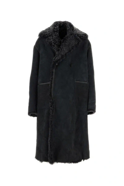 Shop Dolce & Gabbana Man Black Suede Coat