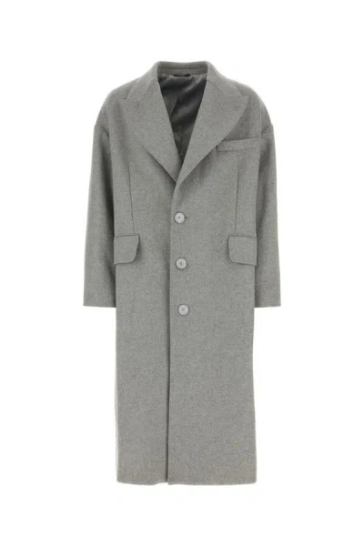 Shop Dolce & Gabbana Man Grey Wool Blend Coat In Gray
