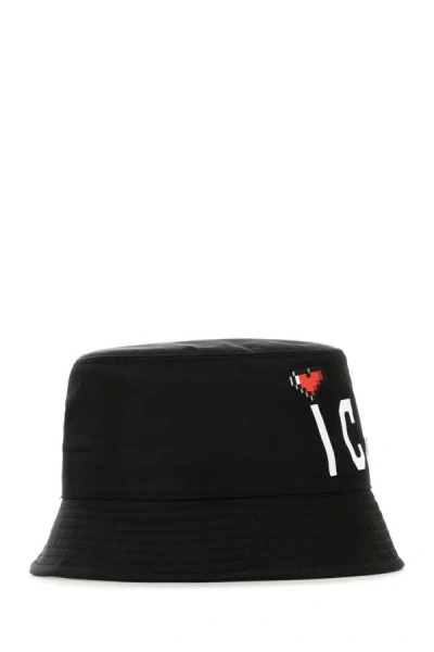 Shop Dsquared2 Dsquared Woman Black Cotton Bucket Hat