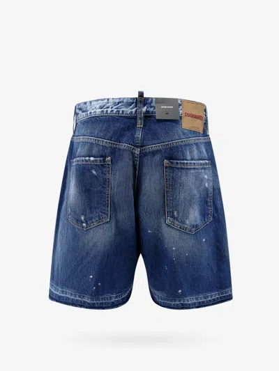 Shop Dsquared2 Man Bermusa Shorts Man Blue Bermuda Shorts