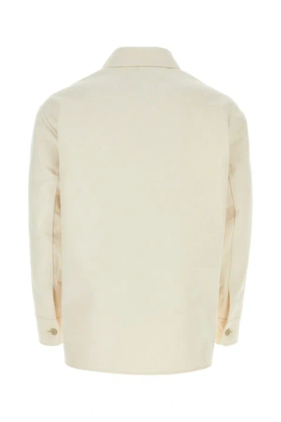 Shop Fendi Man Ivory Cotton Blend Shirt In White