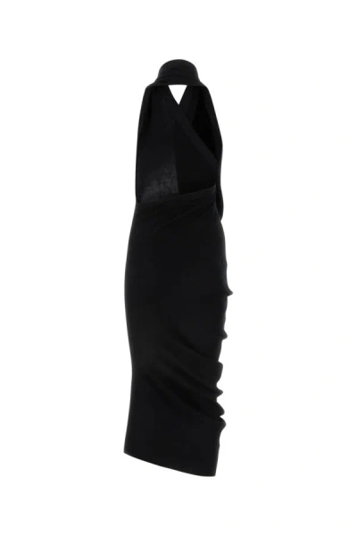 Shop Fendi Woman Black Cotton Blend Dress
