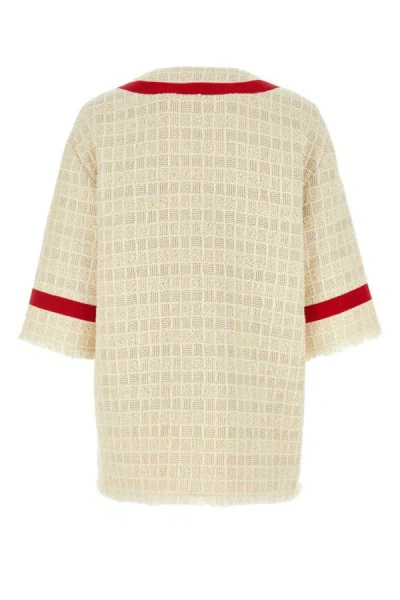 Shop Gucci Woman Sand Tweed Blazer In Brown