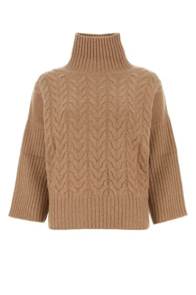 Shop Max Mara Woman Biscuit Cashmere Okra Sweater In Brown