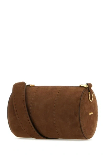 Max Mara Borsa A Tracolla Small In Nabuk Marrone Donna In Brown