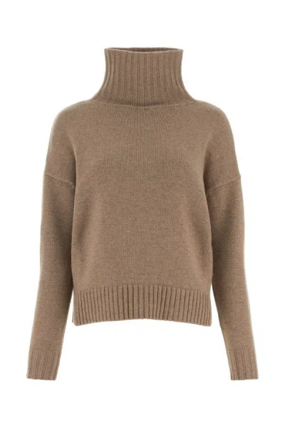 Shop Max Mara Woman Cappuccino Wool Blend Gianna Sweater In Brown