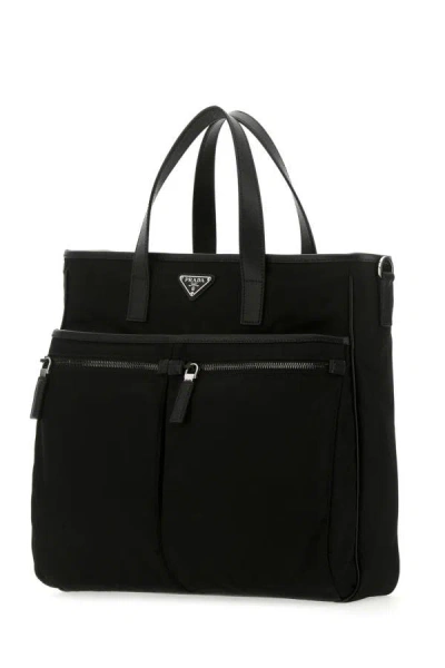 Shop Prada Man Black Nylon Handbag