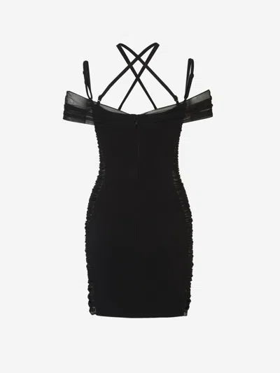 Shop Andres Otalora My Heart Mini Dress In Contrast Embroidery Detail