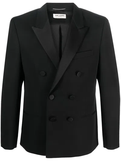 Shop Saint Laurent Outerwear In Black