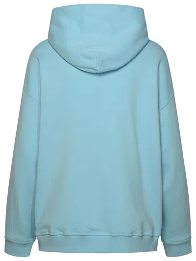 Shop Versace Light Blue Cotton Sweatshirt