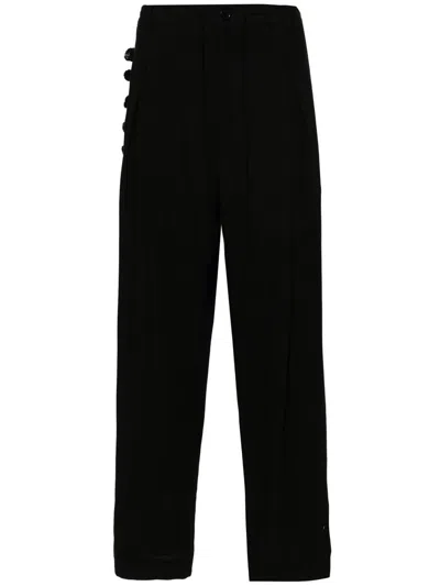 Wales Bonner Menelik Drop-crotch Trousers In Black