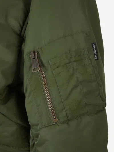 Shop Balenciaga Oversize Bomber Jacket In Designed To Be Worn Off The Shoulder