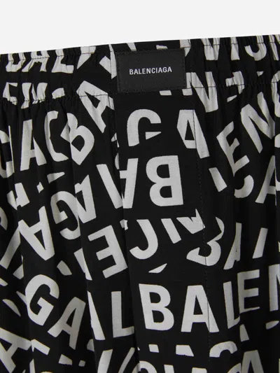Shop Balenciaga Striped Logo Joggers In Black