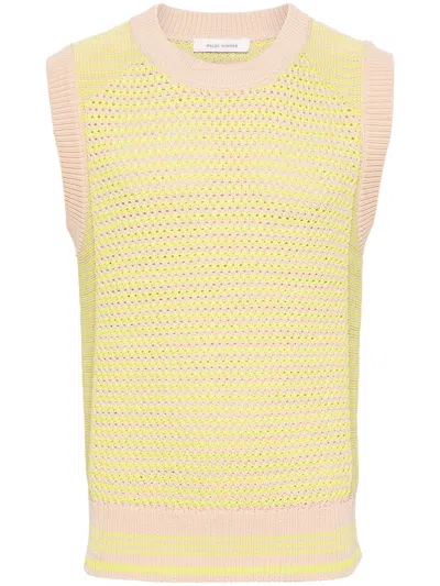 Shop Wales Bonner Unity Vest Clothing In Lime And Beige