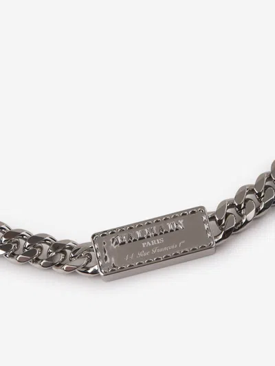 Shop Balmain Signature Tubular Necklace In Chain Detail