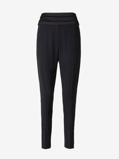 Shop Balmain Wool Dress Pants In Black