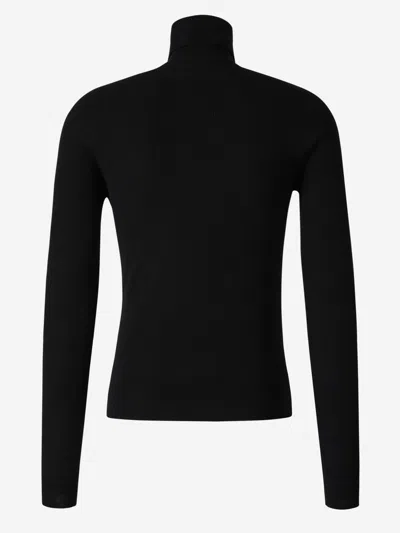 Shop Balmain Wool Turtleneck Sweater In Black