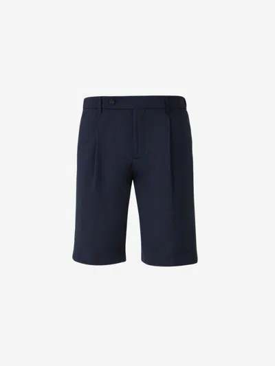 Shop Berwich Elax Retro Bermuda Shorts In Navy Blue