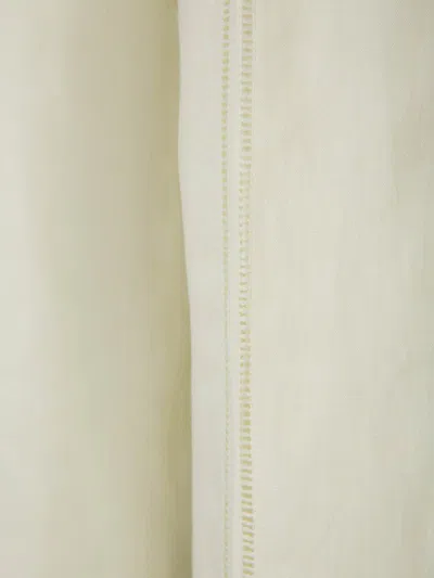 Shop Bottega Veneta Linen Dress Trousers In Details On The Front