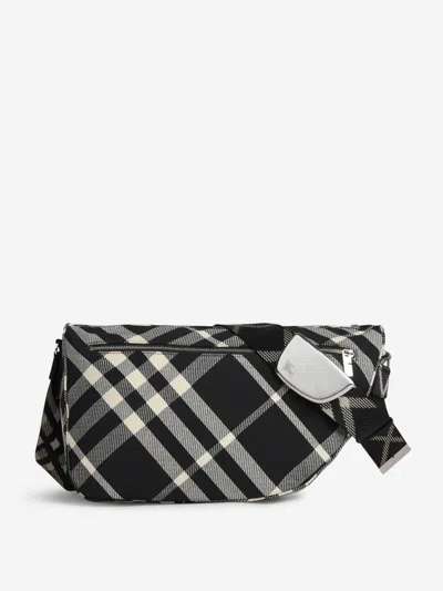 Shop Burberry Nylon Shoulder Bag In Checkered Motif