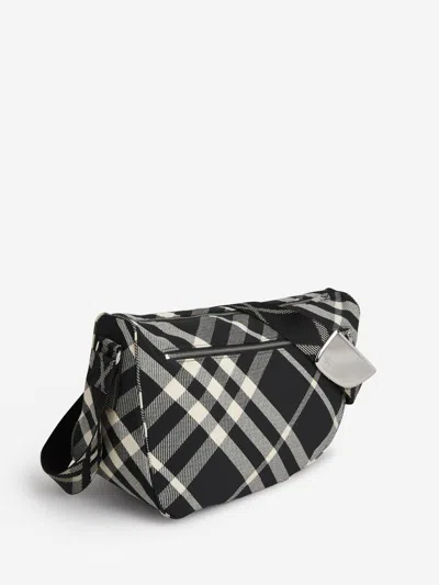 Shop Burberry Nylon Shoulder Bag In Checkered Motif