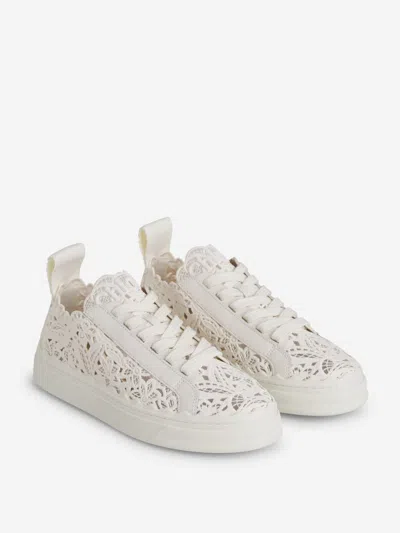 Shop Chloé Lace Sneakers In Logo Engraved On The Tongue