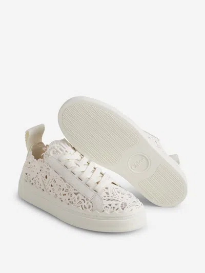 Shop Chloé Lace Sneakers In Logo Engraved On The Tongue