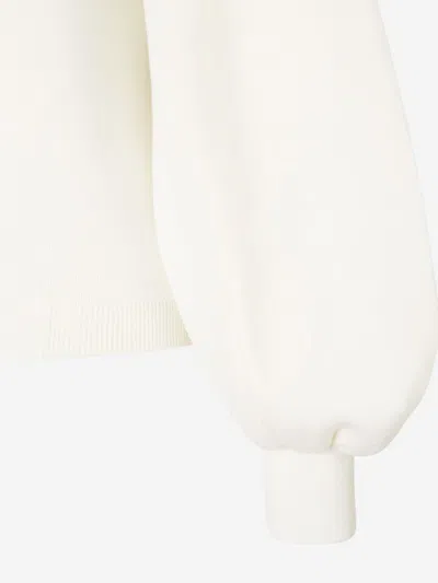 Shop Chloé Wool Sweater With Openings In Gathered Balloon Sleeves At Cuffs