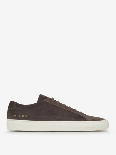 Shop Common Projects Achilles Suede Sneakers In Grey