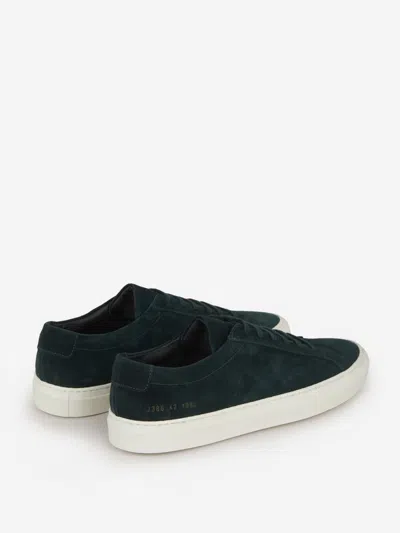 Shop Common Projects Achilles Suede Sneakers In Dark Green