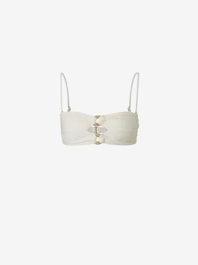 Shop Cult Gaia Pisa Bikini Top In Gold Buckle Detail On The Front