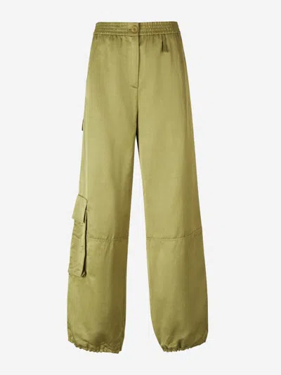 Shop Dorothee Schumacher Papertouch Ease Pants In Military Green