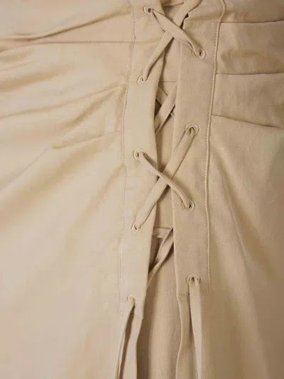 Shop Dries Van Noten Draped Midi Skirt In Lace Detail