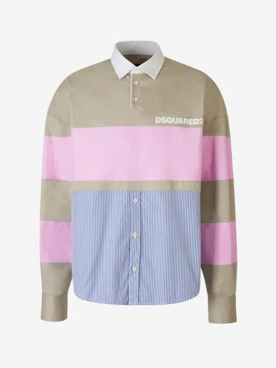 Shop Dsquared2 Oversize Rugby Shirt In Logo Printed On The Front