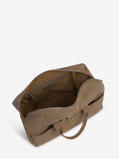 Shop Enrico Mandelli Leather Travel Bag In Brown