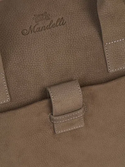 Shop Enrico Mandelli Leather Travel Bag In Brown