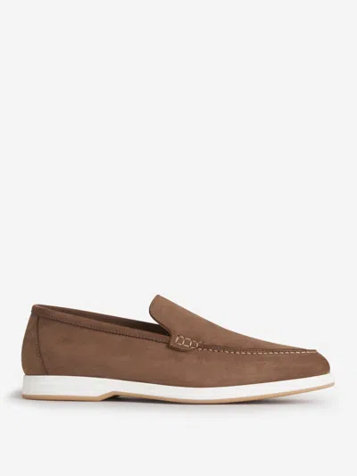 Shop Enrico Mandelli Yacht Leather Loafers In Dark Brown