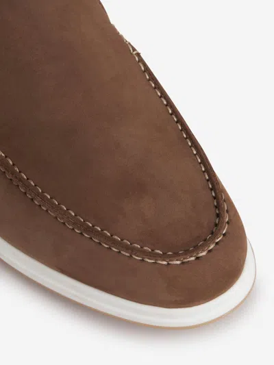 Shop Enrico Mandelli Yacht Leather Loafers In Dark Brown