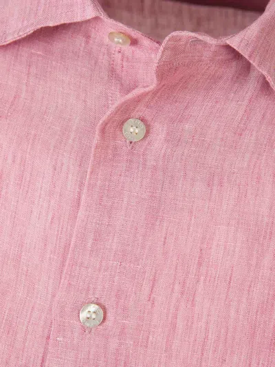 Shop Etro Logo Linen Shirt In Pink
