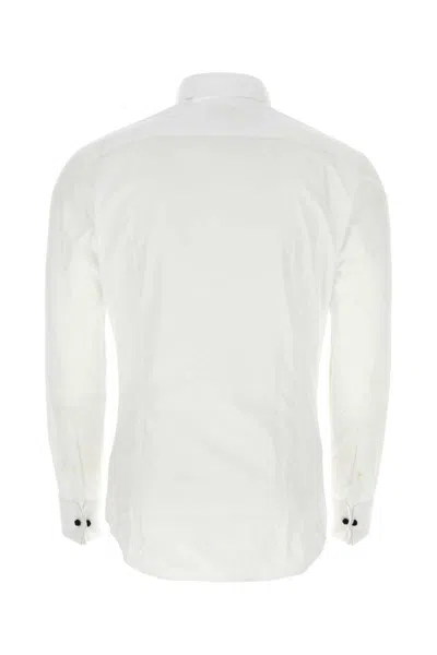 Shop Giorgio Armani Shirts In Brilliantwhite