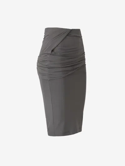 Shop Givenchy Draped Mini Skirt In Dark Gray