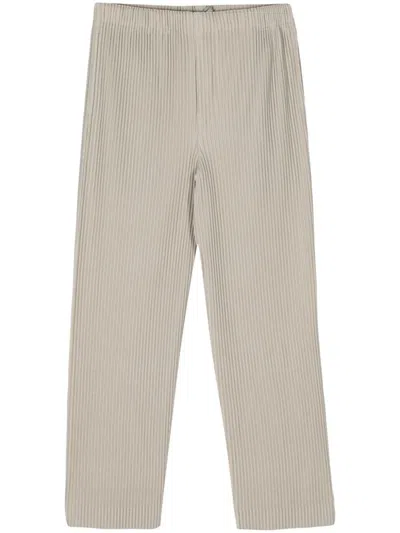 Shop Issey Miyake Homme Plissé  Pleated Trousers In Beige