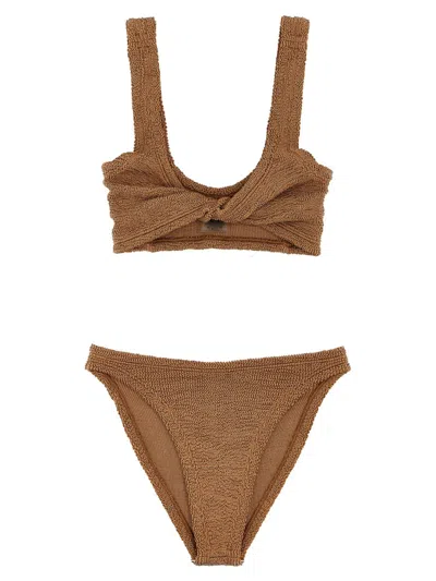 Shop Hunza G 'juno' Bikini Set In Brown