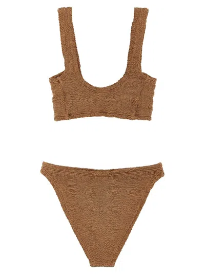 Shop Hunza G 'juno' Bikini Set In Brown