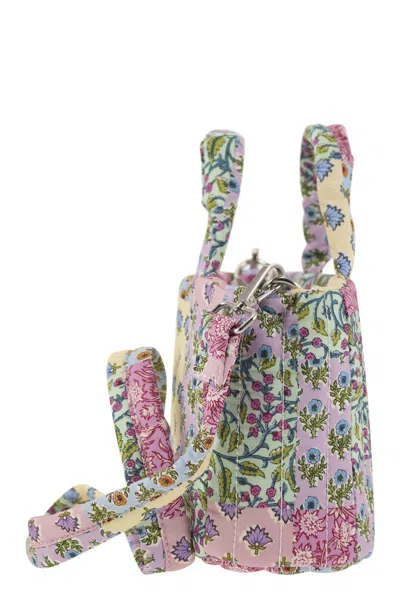 Shop Mc2 Saint Barth Soft Tote Mini Quilted Bag With Flowers In Multicolor