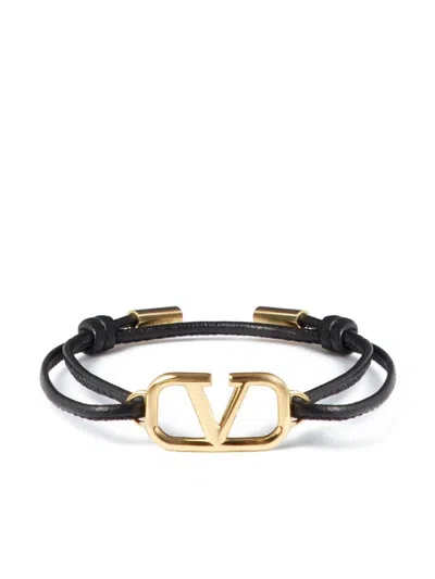 Shop Valentino Garavani Vlogo Bracelet In Black