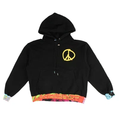 Shop Bossi Peace Sign Hoodie Sweatshirt - Black/yellow