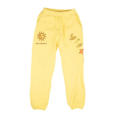 Sicko Yellow Luke. Wav Embroidered Sweatpants In Yellow