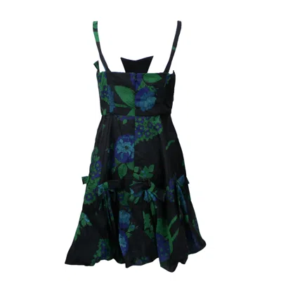 Shop Anna Sui Floral Print Organza Dress - Black