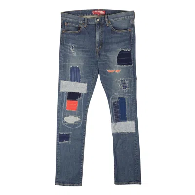Shop Junya Watanabe Cotton Patchwork Jeans - Blue